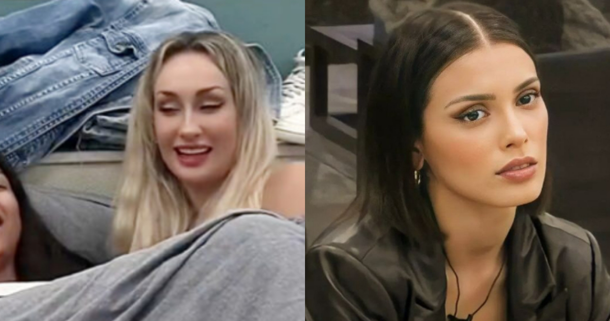 Francisca Maira hablando de que quiere golpear a Constanza. A su lado, Constanza Capelli en el reality Gran Hermano. Maira suma cientos de denuncias por bullying en el CNTV.