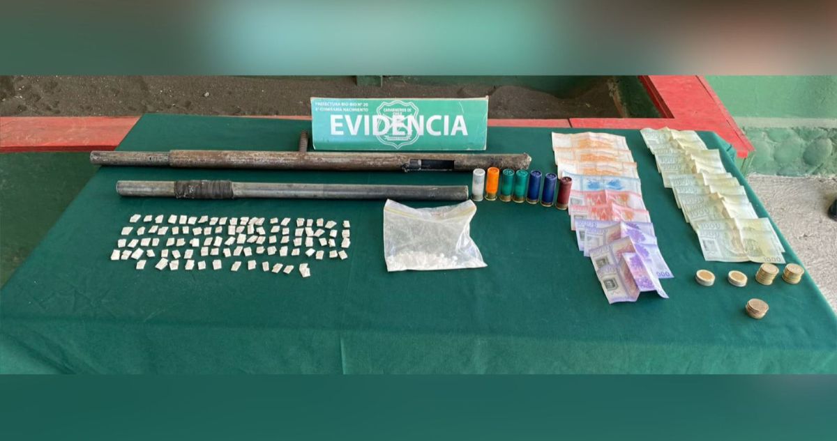 Incautan arma artesanal, munición, droga y dinero en efectivo tras detención de 4 personas en Negrete