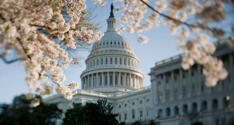 Captura del Capitolio de los Estados Unidos en primavera