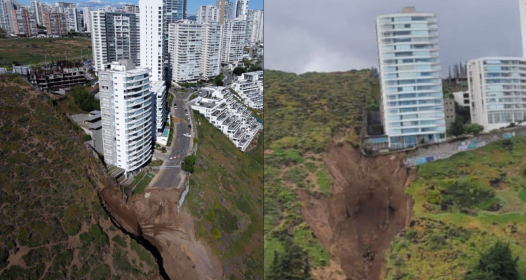 Fotografías del edificio Kandinsky junto al socavón