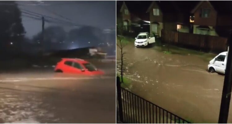Evacúan sector de Parque Zapallar por desborde de estero en Curicó