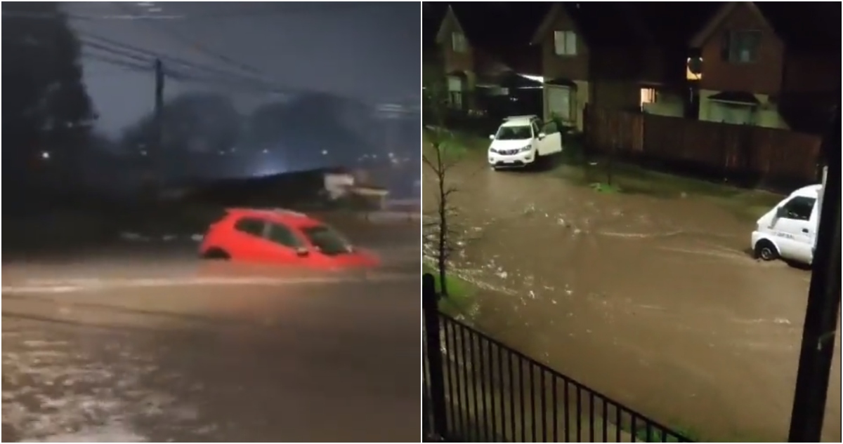 Evacúan sector de Parque Zapallar por desborde de estero en Curicó