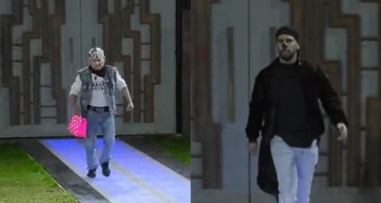 Francisco y Ariel ingresando a la casa estudio de Gran Hermano en momentos diferentes.