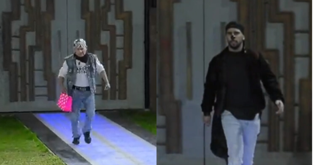 Francisco y Ariel ingresando a la casa estudio de Gran Hermano en momentos diferentes.