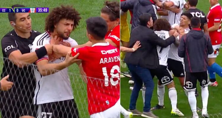 Hasta Quinteros lo agarró: el descontrol de Falcón en el Colo Colo-UC que terminó con 4 amonestados