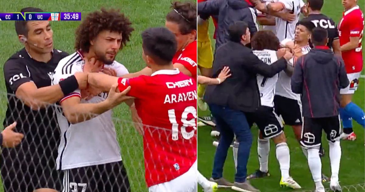 Hasta Quinteros lo agarró: el descontrol de Falcón en el Colo Colo-UC que terminó con 4 amonestados