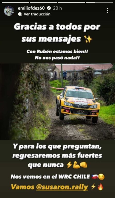 Emilio Fernández tras el choque.