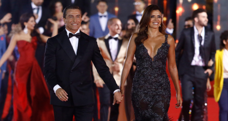 Fernando Solabarrieta junto a Ivette Vergara en la gala del festival de viña 2019