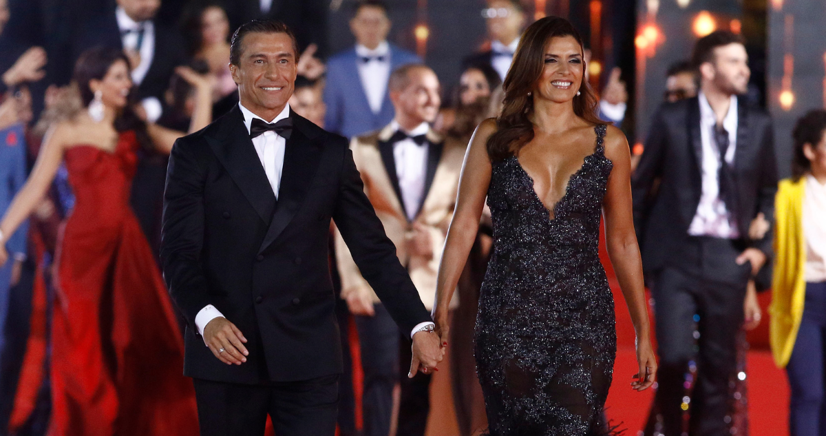 Fernando Solabarrieta junto a Ivette Vergara en la gala del festival de viña 2019
