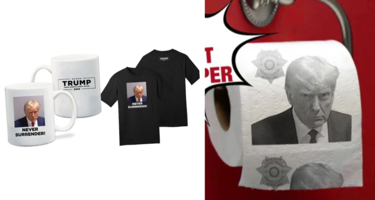 El merch de la foto policial de Trump financia su campaña electoral y opositores no se quedan atrás
