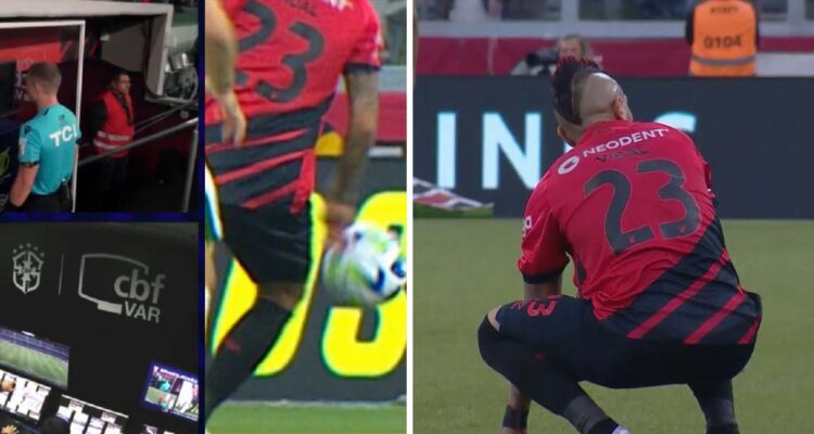 Athletico Paranaense estalló en redes por gol anulado a Arturo Vidal.