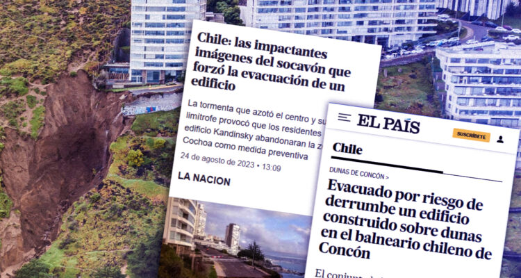 “Edificio al borde del colapso”: Impacto internacional por gigantesco socavón en dunas de Concón