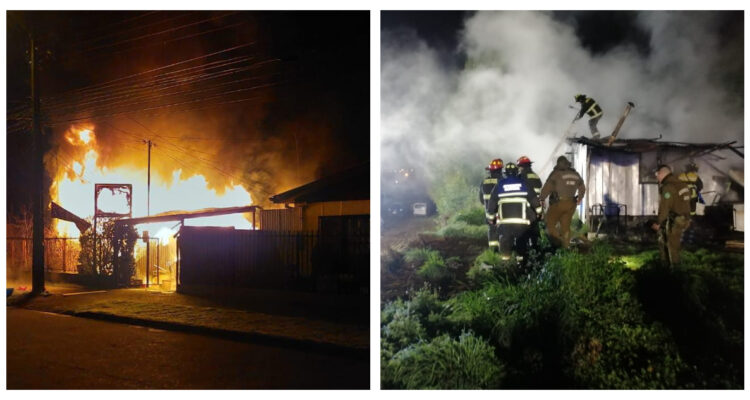 Dos muertos dejan incendios en Ovejería Bajo y sector Francke de Osorno