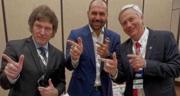 Javier Milei, Eduardo Bolsonaro y José Antonio Kast