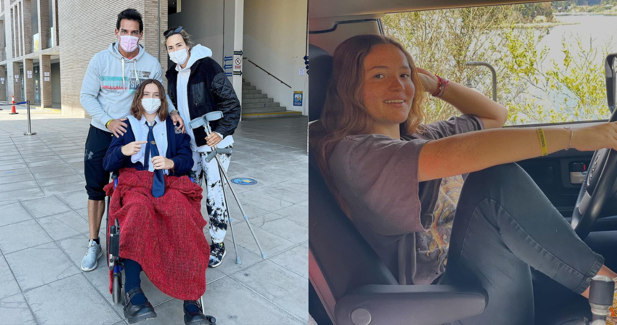 Laura de la Fuente junto a sus padres, Cristian de la Fuente y Angélica Castro