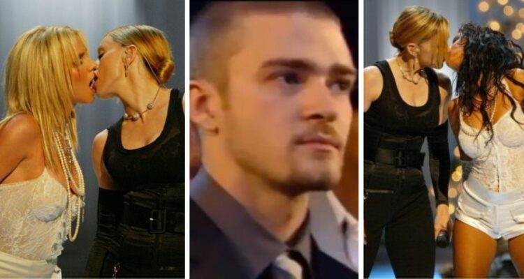 A 20 años del beso de Madonna, Britney Spears y Christina Aguilera en los MTV Video Music Awards.