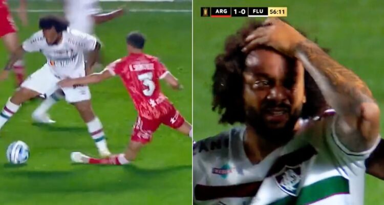 Escalofriante lesión: Marcelo ‘quebró’ a crack de Argentinos Jrs. y el brasileño no lo podía creer