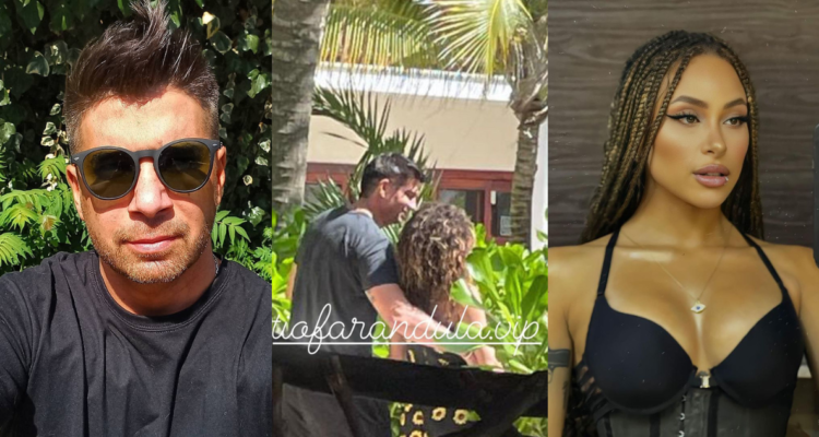 Mario Velasco (izquierda), fotografías junto a Estefi Marquis filtradas (centro) y la ex participante de Gran Hermano (derecha)