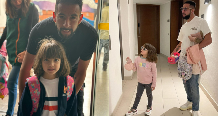 Mauricio Isla junto a su hija con Gala Caldirola, Luz