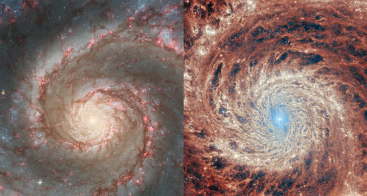 James Webb fotografió la galaxia M51 casi dos décadas después que el Hubble: ¿En qué se diferencian?