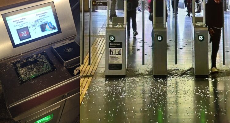 Metro denuncia destrozos en estación República en medio de protestas y evasiones masivas