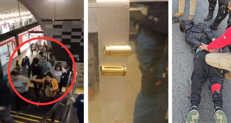 Los videos y relato del tiroteo en Metro los Dominicos que dejó una persona herida con arma aparentemente a fogueo.