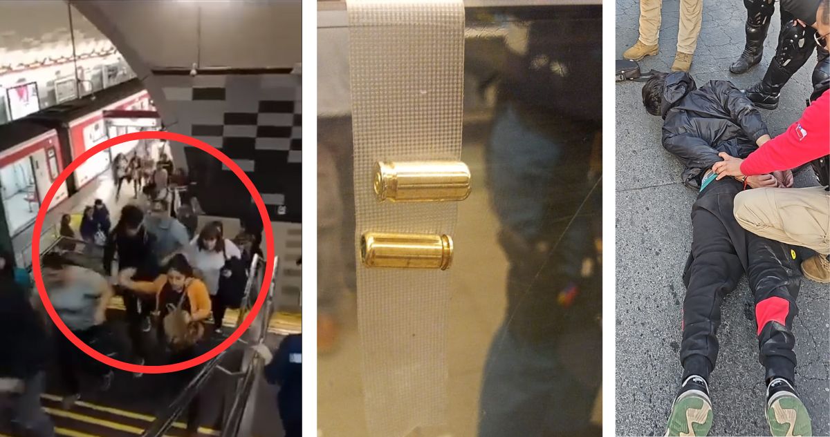 Los videos y relato del tiroteo en Metro los Dominicos que dejó una persona herida con arma aparentemente a fogueo.