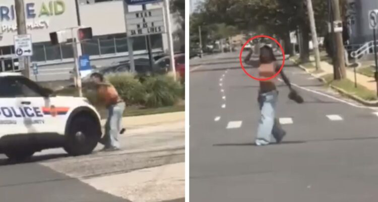 Policía de Nueva York, en Estados Undis, atropella a mujer en medio del tráfico tras apuntarlos con un arma y amenazar con siucidarse.