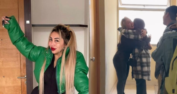 Naya Fácil en el anuncio de su rifa y en el momento en el que entregó el departamento.