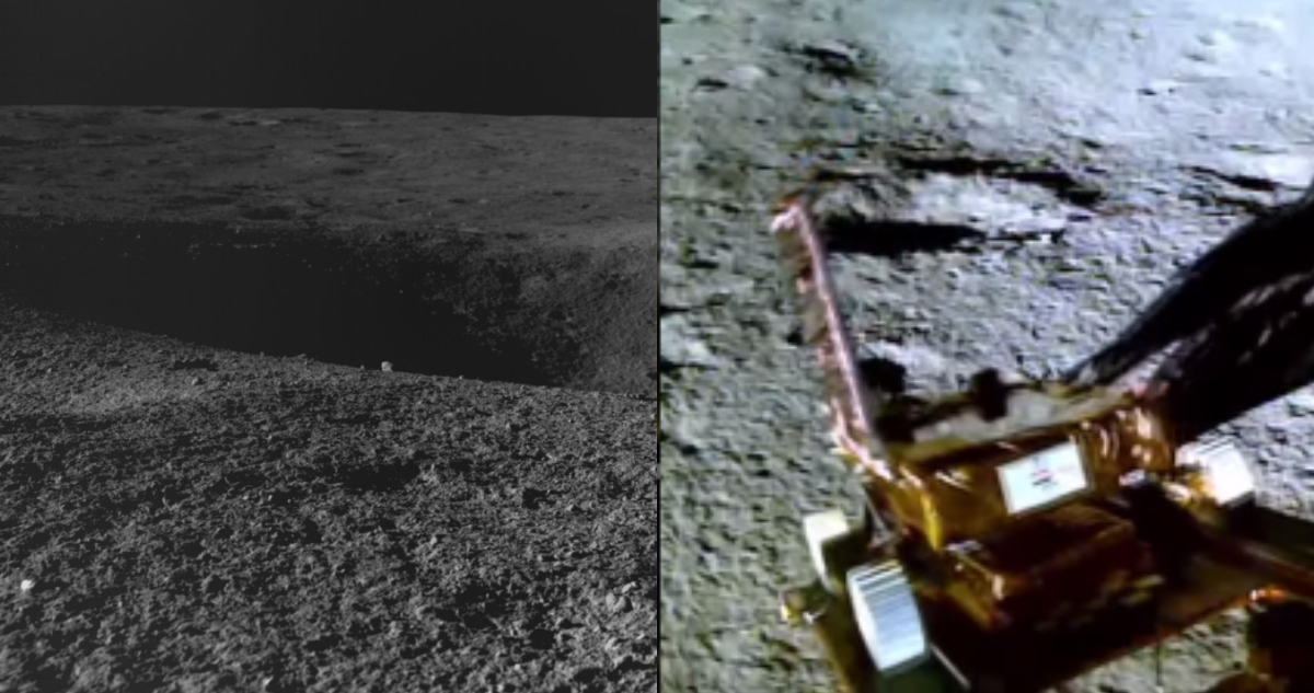 El rover Pangrayan, de la India, encontró un peligroso cráter en sus primeras observaciones en la Luna