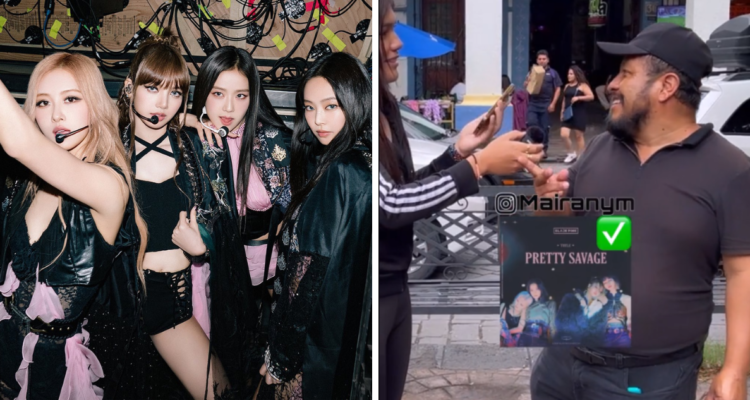 Blackpink (izquierda) y papá blink de reto de tiktok méxico (derecha)