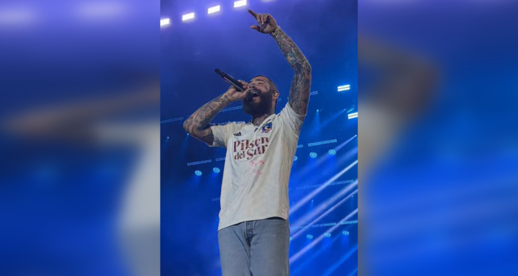 “Post Malone es del Colo”: rapero se subió sorprende al subir al escenario con camiseta del “popular”