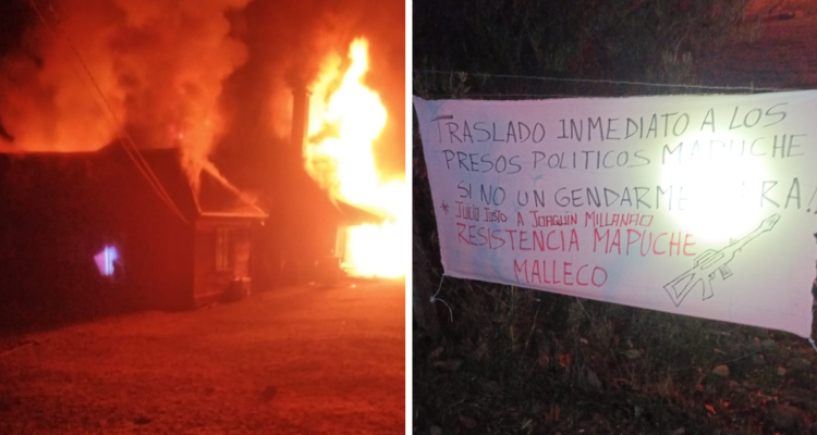 Resistencia Mapuche Malleco destruye casona en Victoria y realiza amenaza de muerte a Gendarmería