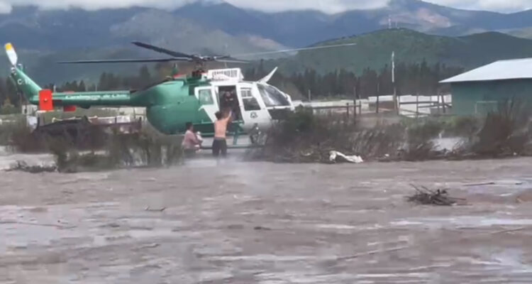 Videos muestran peligroso rescate de personas y perros en cercanías del río Maipo