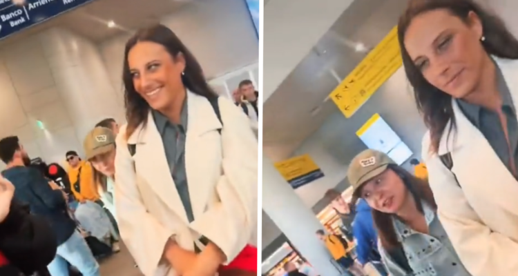 Trinidad a su llegada al aeropuerto tras ser eliminada de Gran Hermano