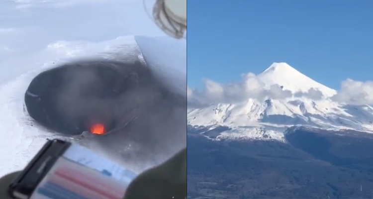 Sobrevuelo muestra actividad del Volcán Villarrica tras alerta naranja: dos comunas cancelaron clases