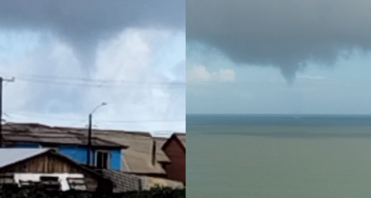 Captan tromba marina e intensa granizada en San Pedro de la Paz