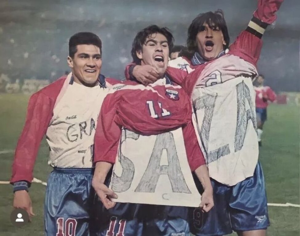 Celebración de Marcelo Salas e Iván Zamorano