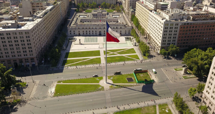 Vista aérea del Palacio de la Moneda