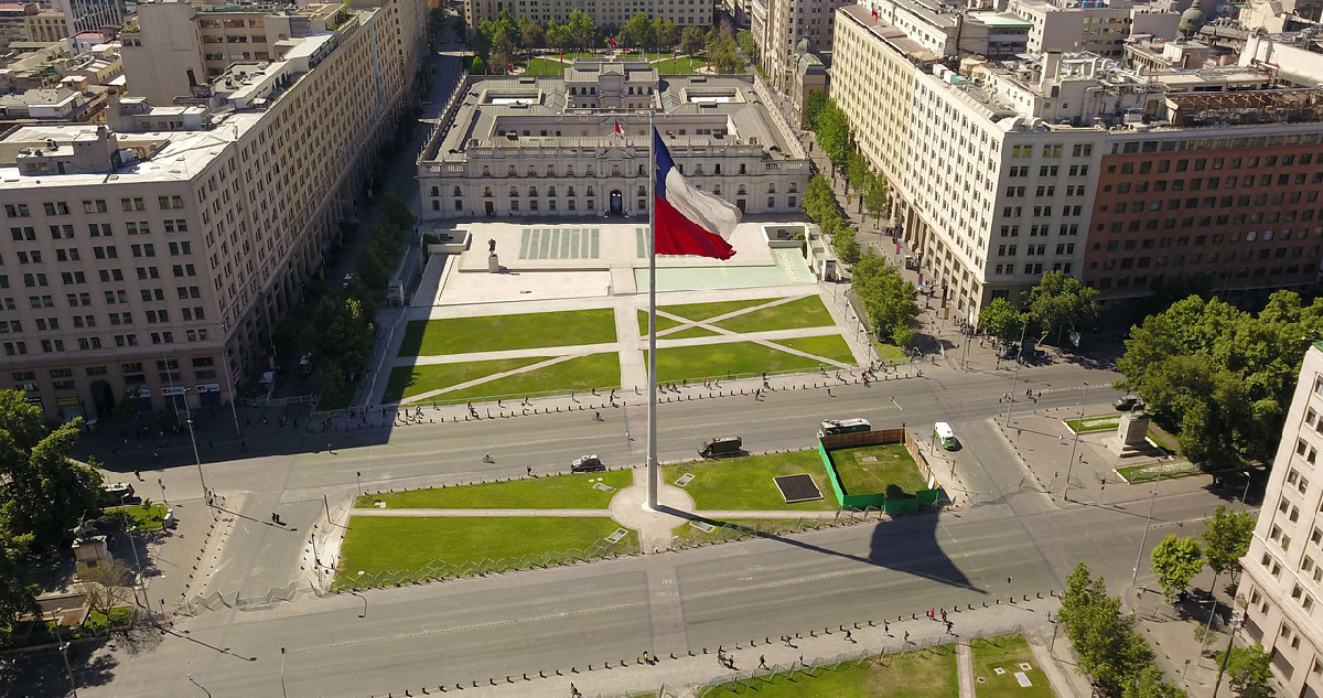 Vista aérea del Palacio de la Moneda