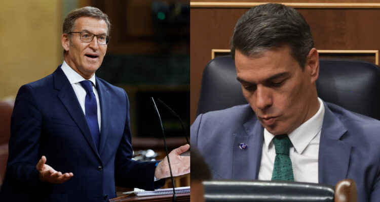 Feijóo encara a Sánchez en su debate de investidura y alaba a socialistas críticos del presidente