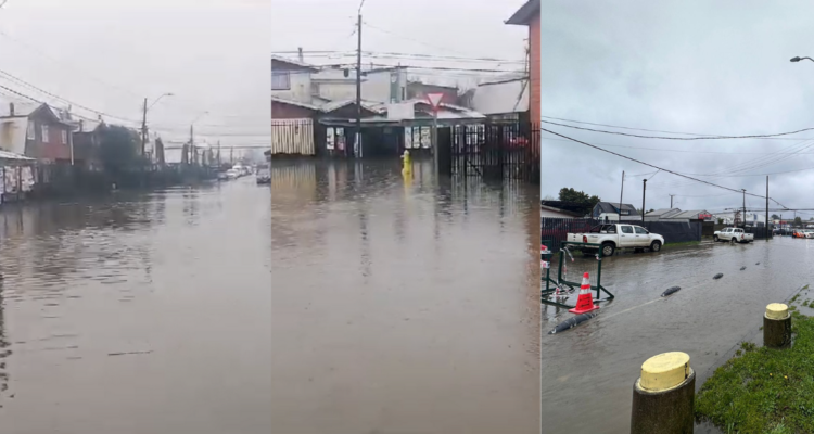 Sistema frontal en Los Ríos deja calles y viviendas inundadas en Valdivia