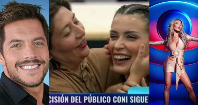 Francisco Delgado (izquierda) Cony Capelli y Pincoya (centro) y Oriana Marzoli (derecha) en referencia a Gran Hermano