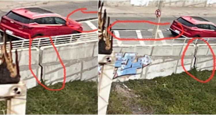 GRIETAS EN CALLE DE EDIFICIO EUROMARINA