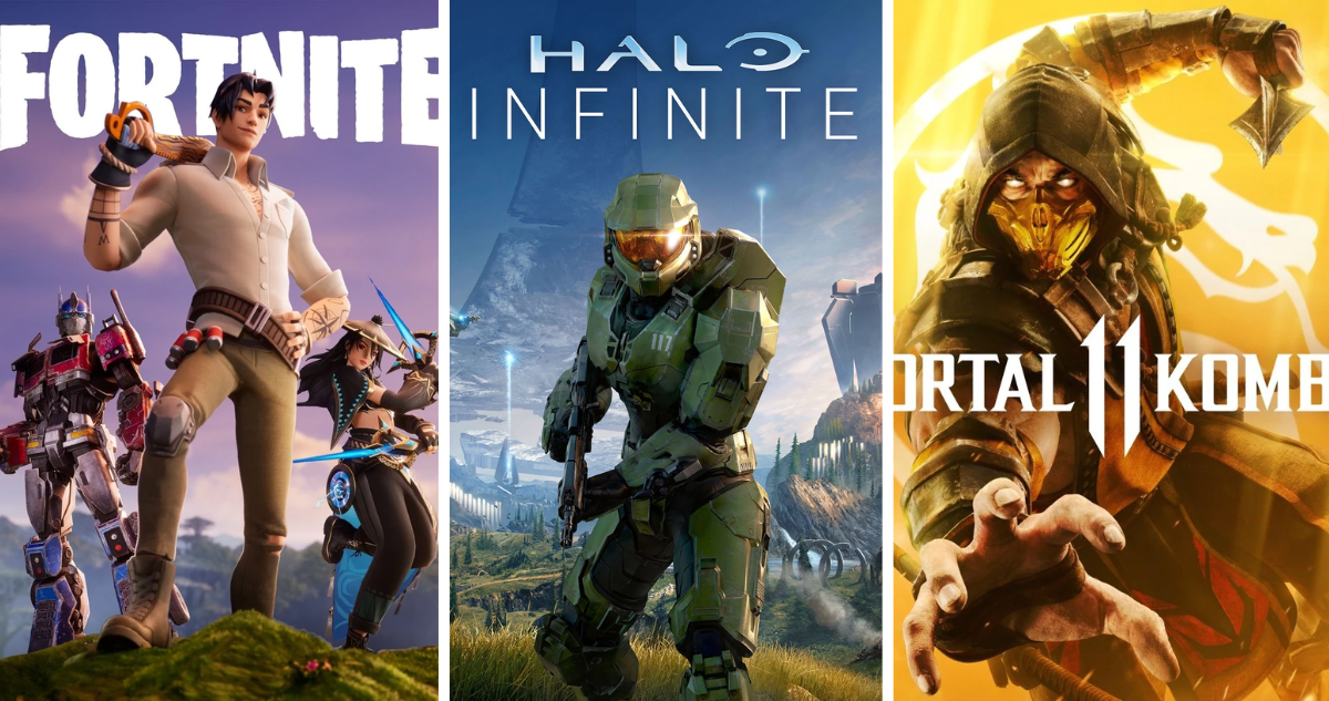 Portada de Fortnite, Halo y Mortal Kombat en referencia a huelga de sindicato de actores