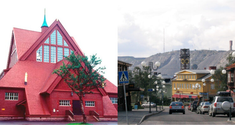 Iglesia luterana y centro de Kiruna