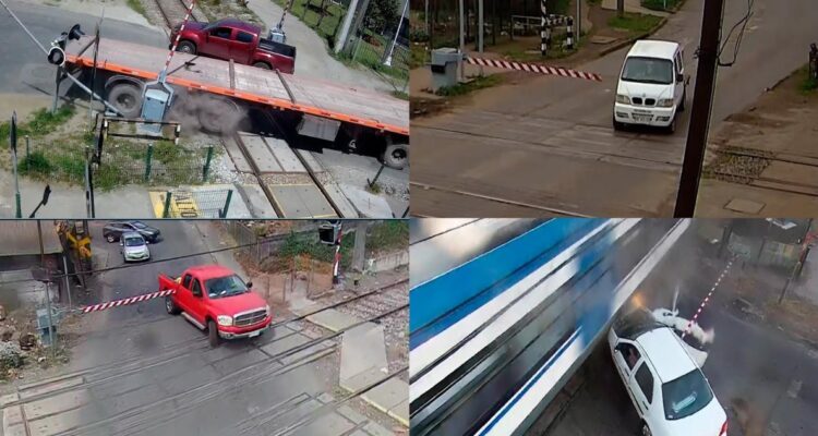 Imprudencias de conductores en cruces ferroviarios del Gran Concepción