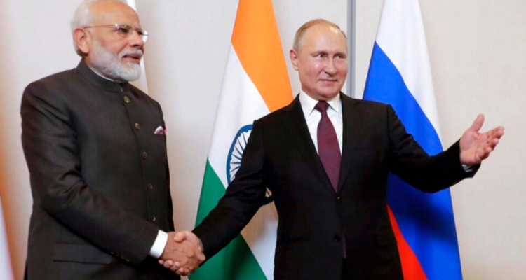 El primer ministro indio, Narendra Modi, y el presidente ruso, Vladimir Putin