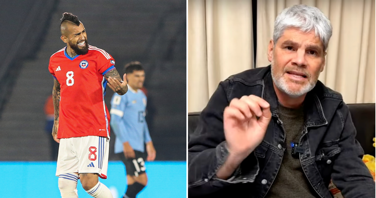 Juan Cristóbal Guarello festeja el desempeño de Arturo Vidal en la caída ante Uruguay.