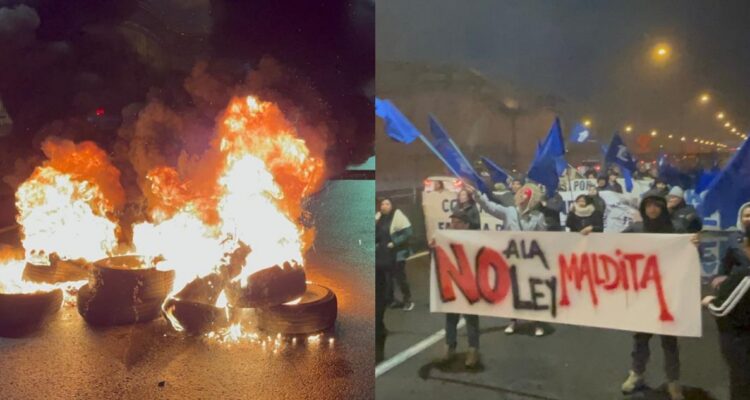 Vecinos de Lo Hermida protestan para que presidente Boric “vete la maldita ley” de usurpaciones